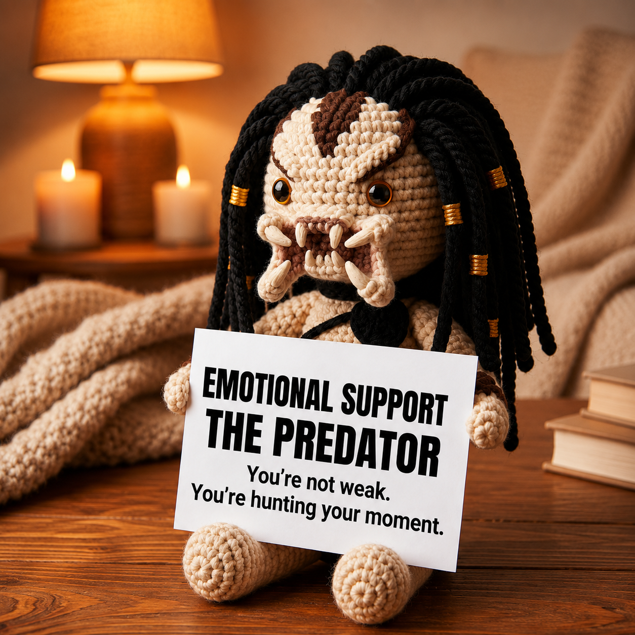 Emotional Support – The Predator - Handmade Crochet Doll