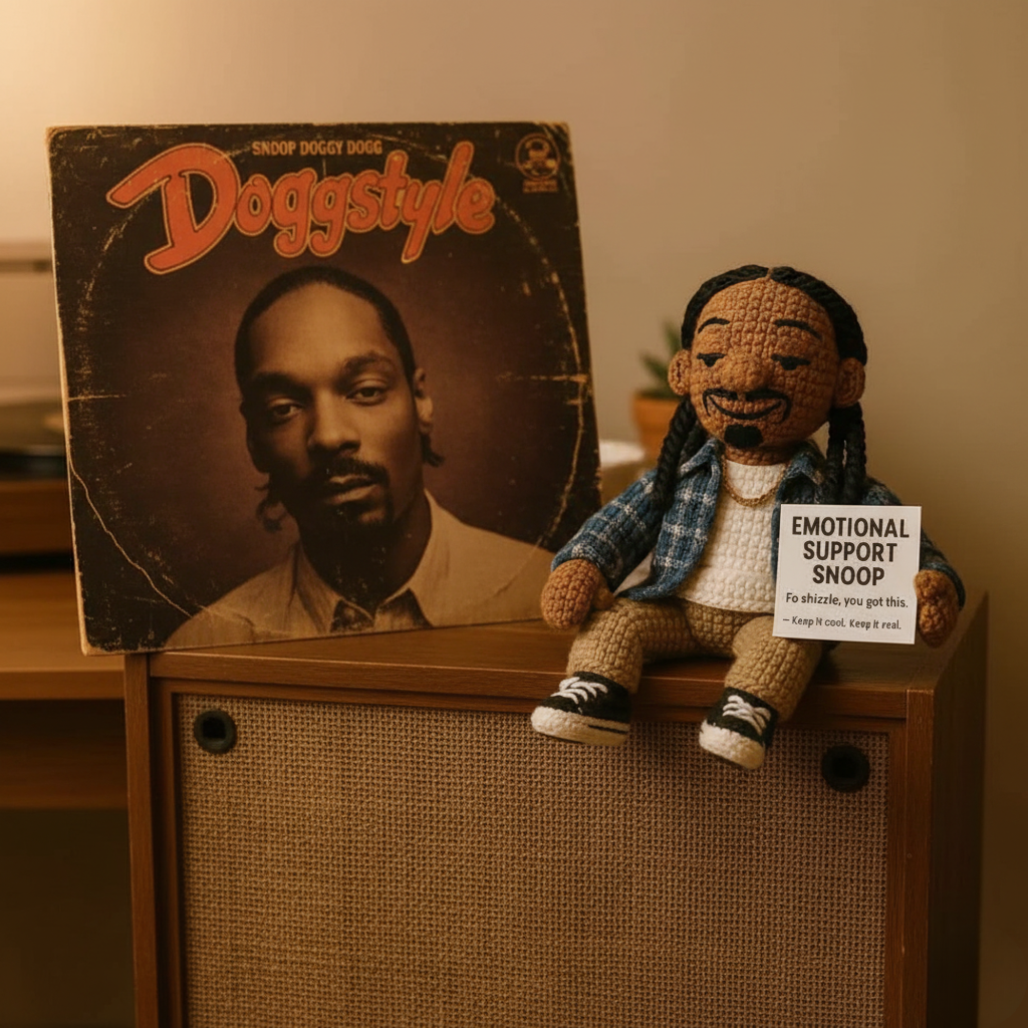 Emotional Support Snoop Dogg Crochet Doll