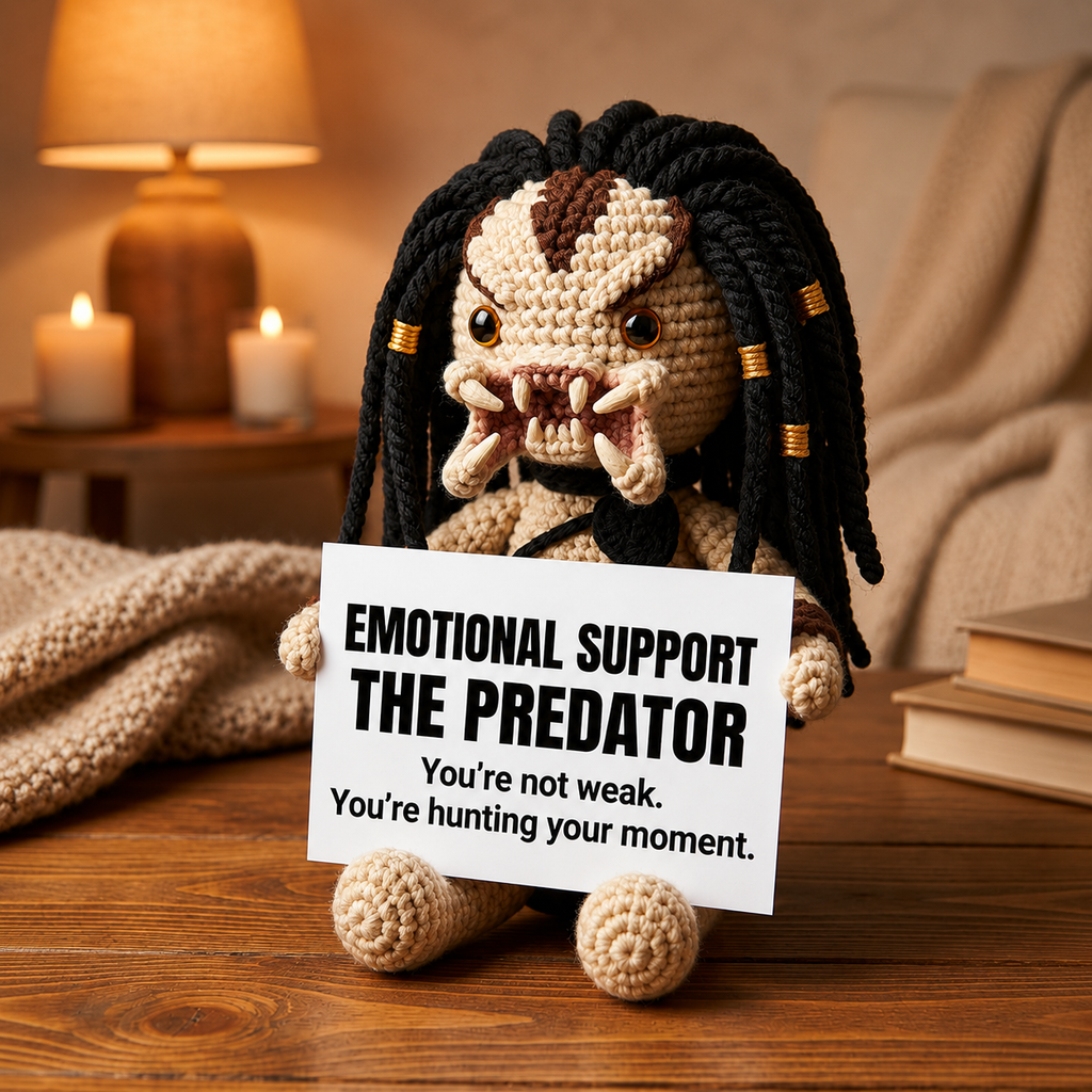Emotional Support – The Predator - Handmade Crochet Doll