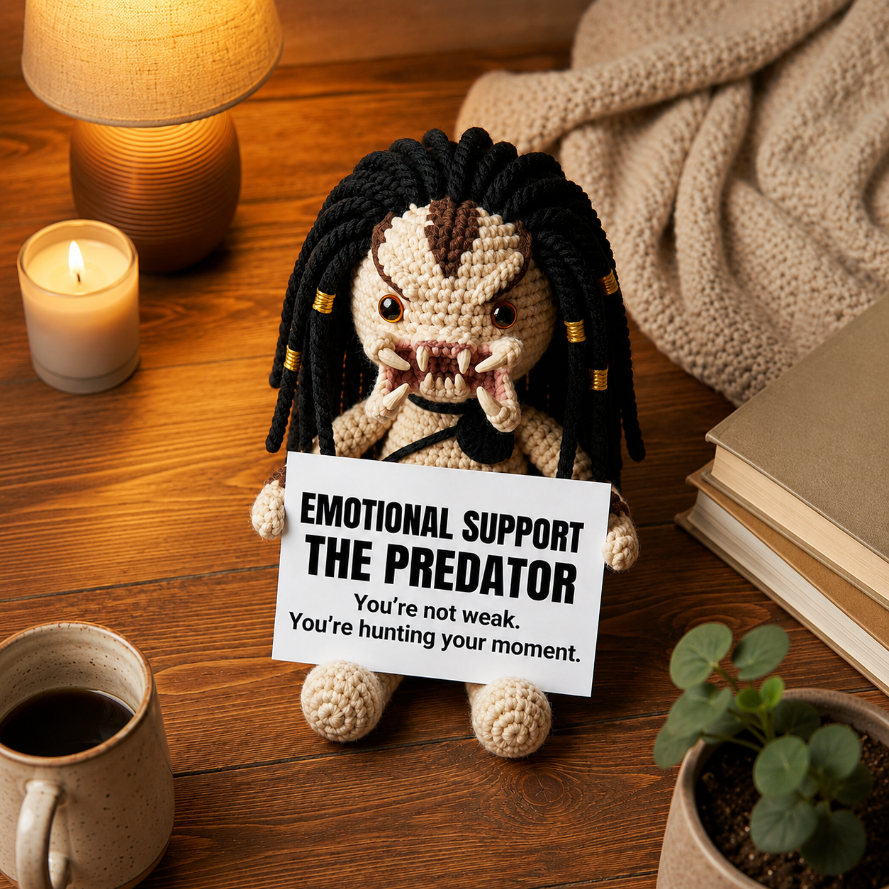 Emotional Support – The Predator - Handmade Crochet Doll
