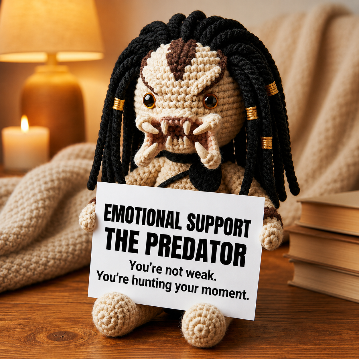 Emotional Support – The Predator - Handmade Crochet Doll