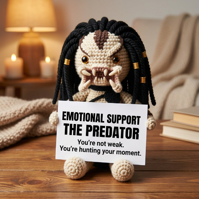 Emotional Support – The Predator - Handmade Crochet Doll