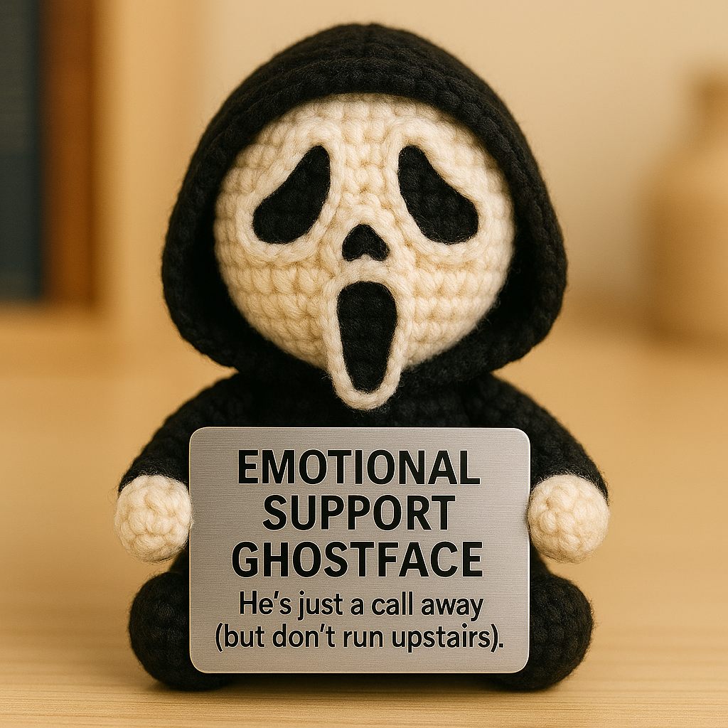 Emotional Support Ghostface Crochet Doll