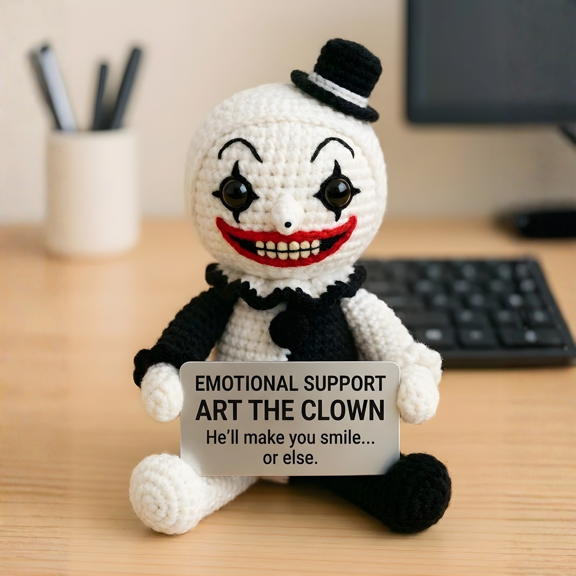 Emotional Support Art the Clown Crochet Doll