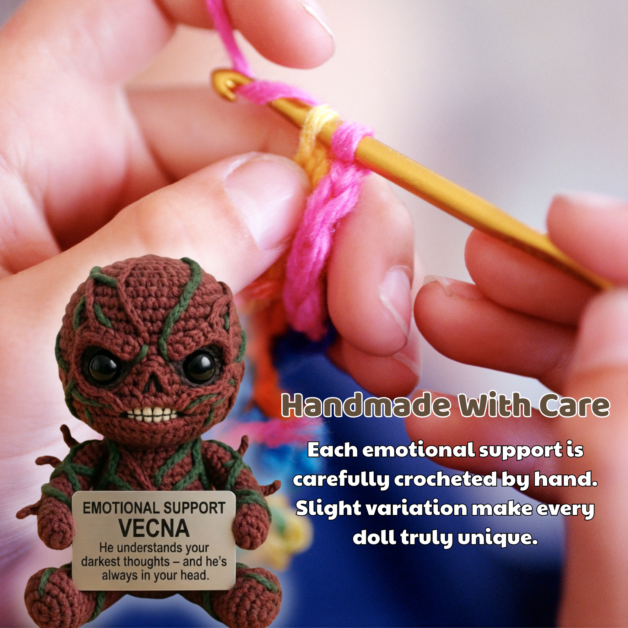 Emotional Support Vecna Crochet Doll