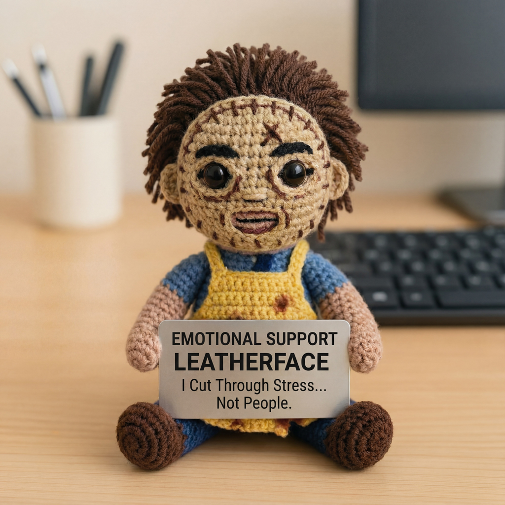 Emotional Support Leatherface Crochet Doll