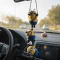 Crochet Minion Car Hanging – Handmade Rearview Mirror Decoration